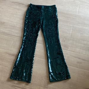 Zara green sequin pants